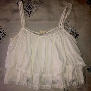 PacSun CROPPED WHITE LAYERED SPAGHETTI STRAP TOP XS pacsun LA hearts brand